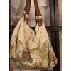 2025 New Mori Vintage Floral Splicing Cloth Bag Retro Lace Lace Commuting Shoulder Handbag Versatile