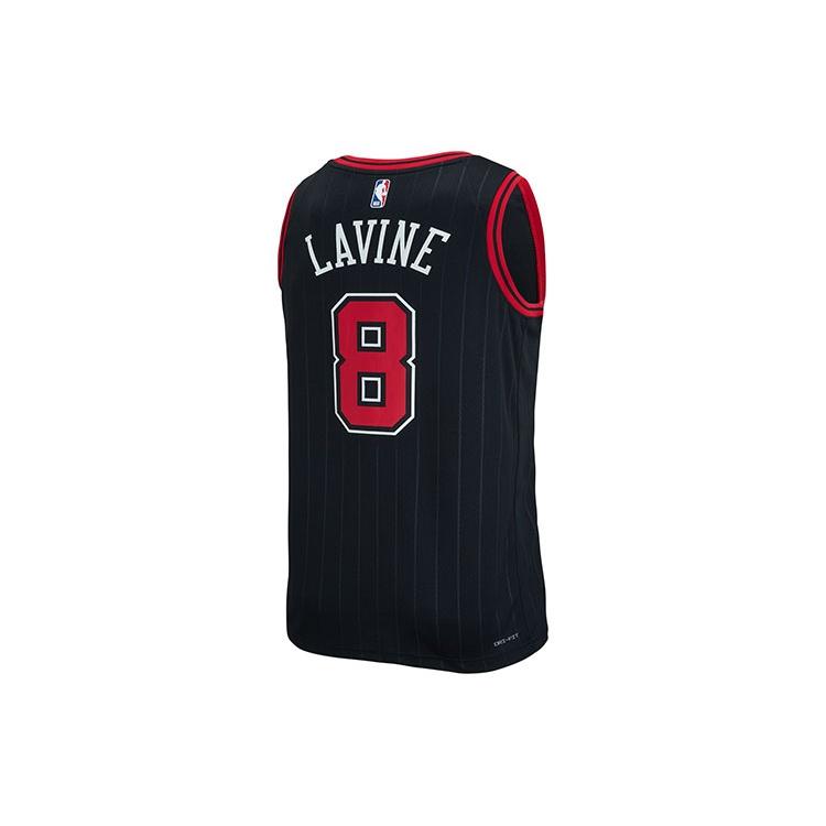 Air Jordan NBA Sports Basketball Jersey SW Fan Edition 20 Season Chicago Bulls Zach LaVine No. 8 Black Men's CV9472-010