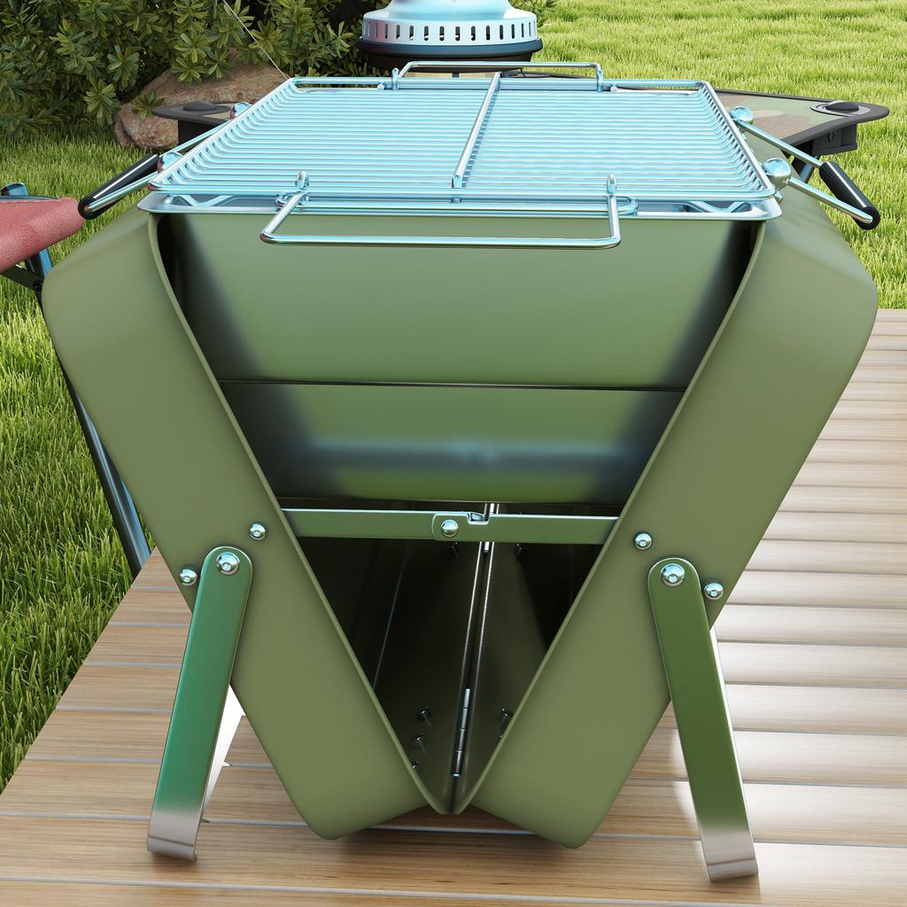 Metalen Geschikt-Stijl Draagbare Barbecue Grill - Groen