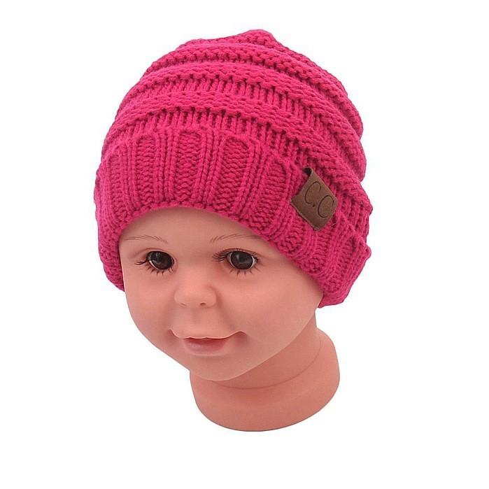 Trendy Kids Knitted Hat Soft Warm Yarn Beanie For Boys And Girls Winter Spring Fall