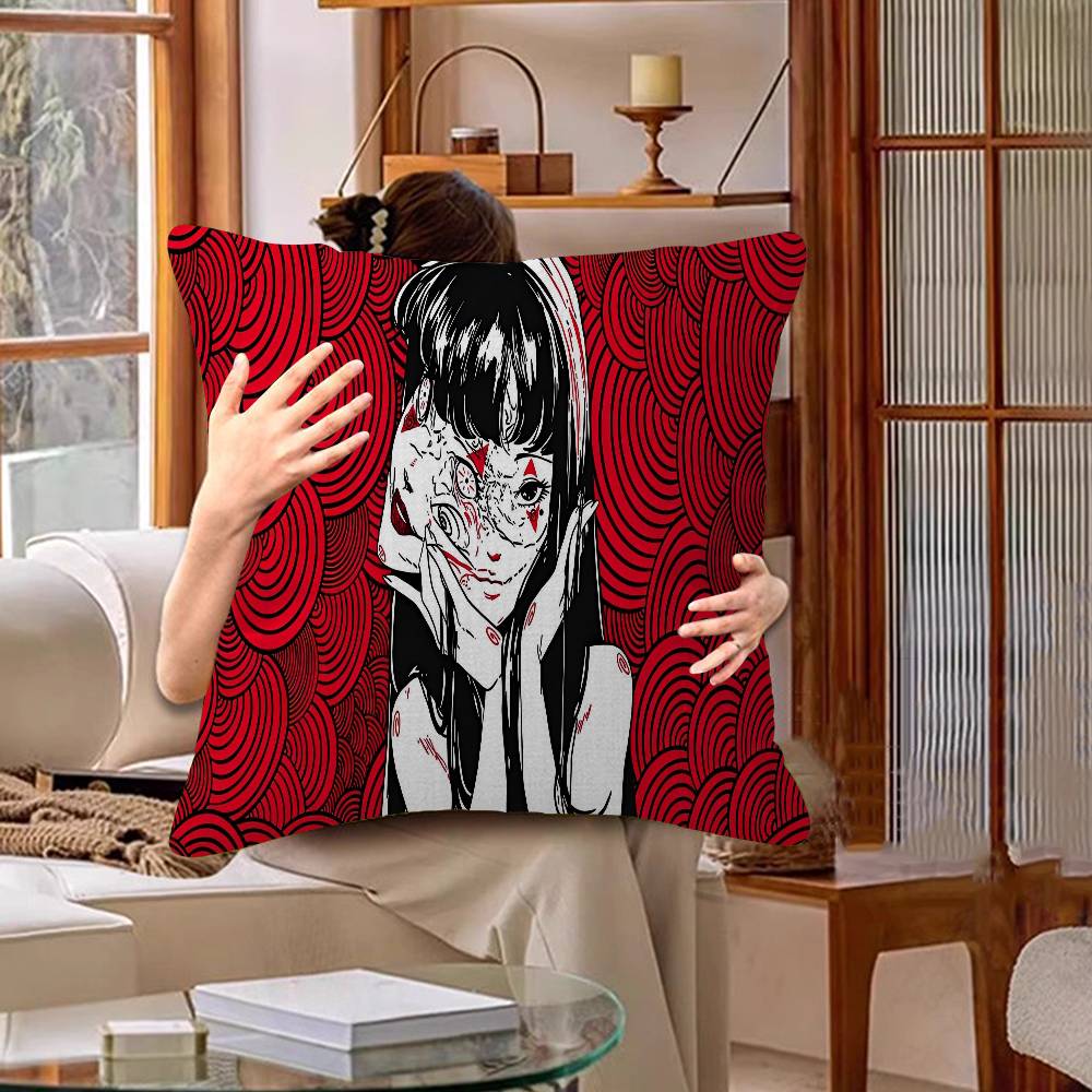 Japanese Junji Ito Tomie Pillow Gift Home Office Decoration Bedroom Sofa Car Cushion Cover Case 45X45
