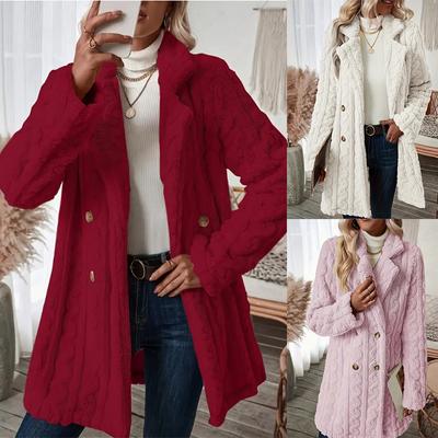 Autumn Winter Women Elegant Solid Color Fuzzy Lapel Coat Warm Casual Soft Zipper Jacket Plush Overcoat Female Fluffy Outwear