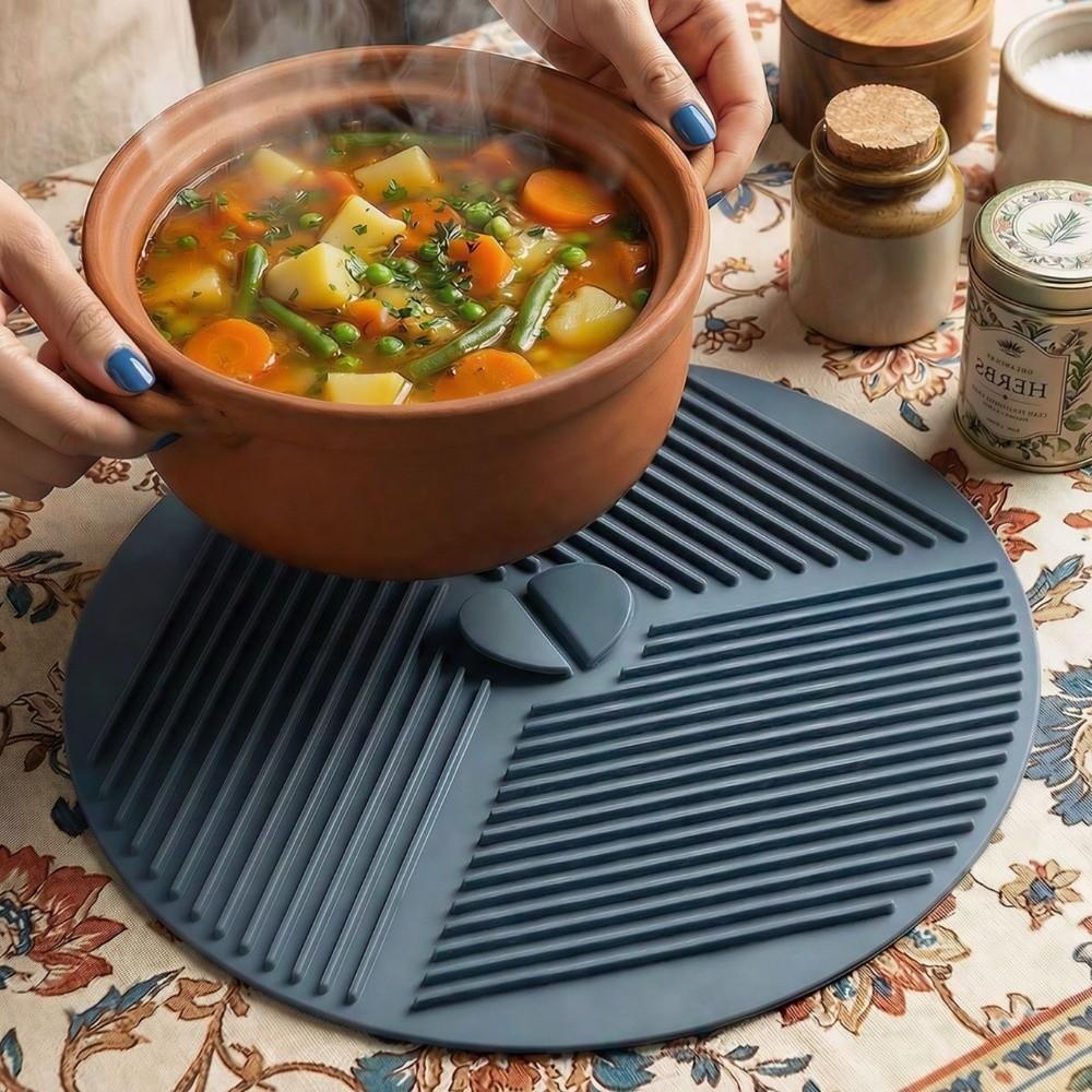 3PCS Soft Hot Insulation Pads Food-grade Pot Holder Practical Coasters  Dining Table