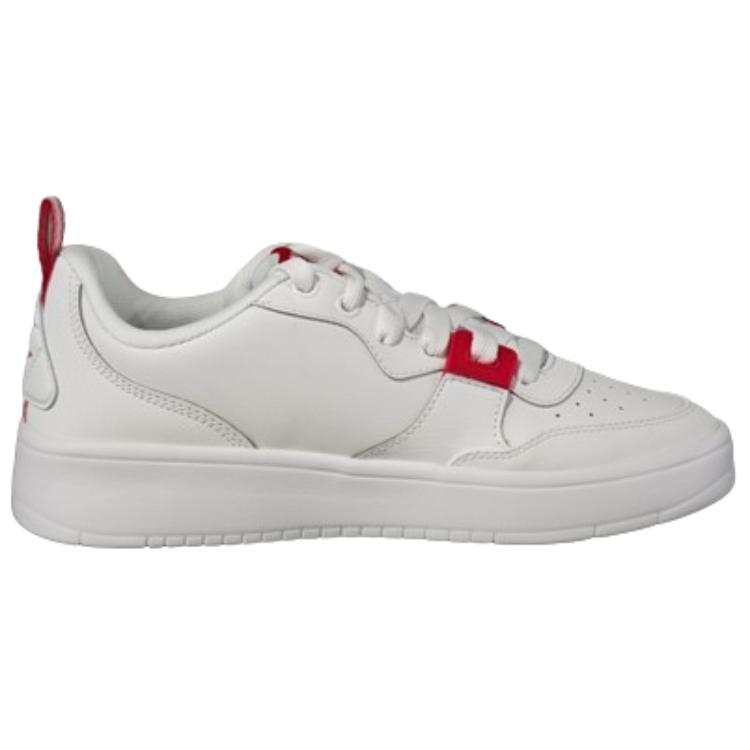 Li-Ning Bequeme Einfache Rutschfeste Verschleißfeste Stoßdämpfende Low-Top Skateschuhe Herren Sneaker Weiß Rot AGCU543-3