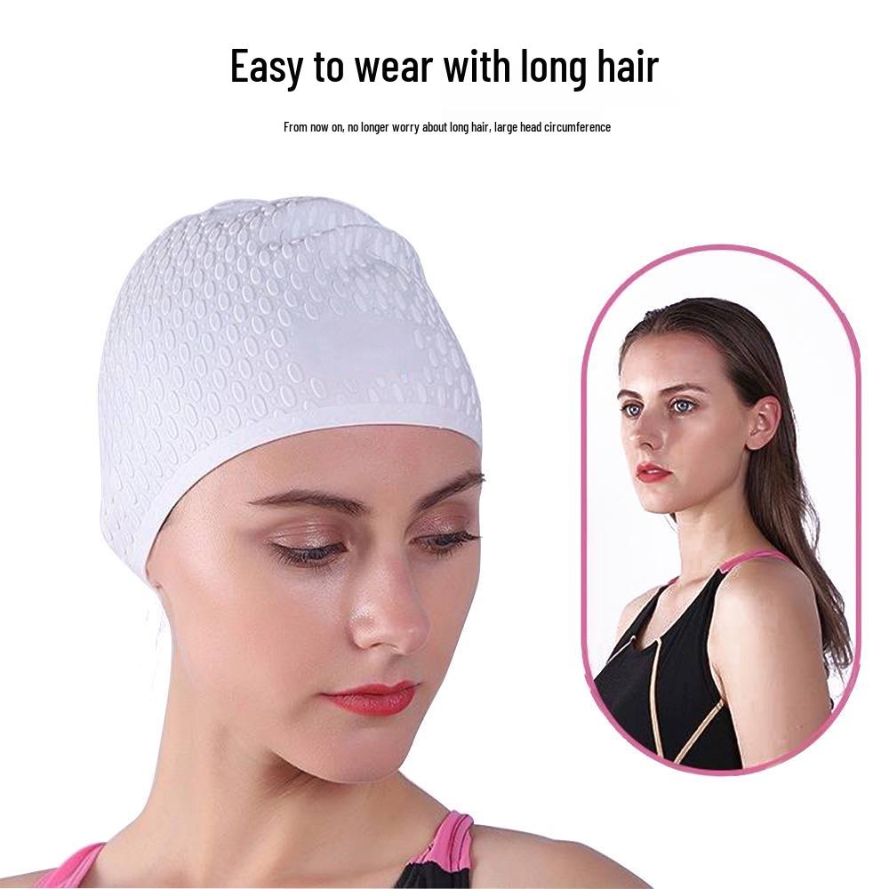 Waterproof Silicone Swim Cap for Men, Women, and Children – Comfortable for Long Hair and Diving