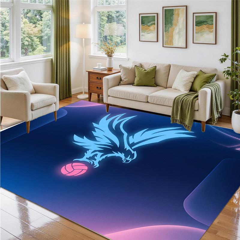 Crystal Palace Football Design Crystal Velvet Rug Soft Decorative Mat for Bedroom Entrance