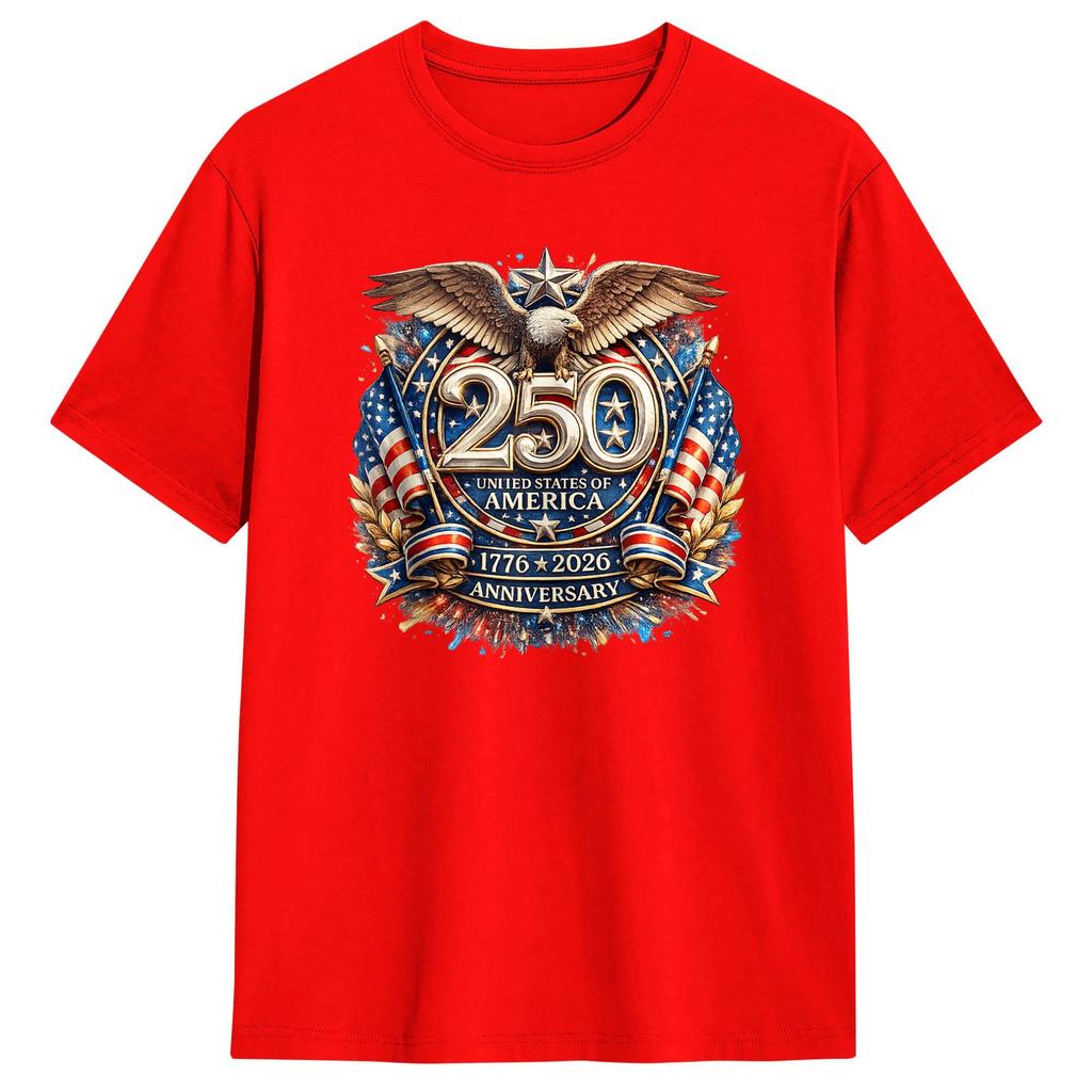 Vintage Th Anniversary Eagle Independence Years of Freedom TShirt Unisex Cotton T Shirts Short Sleeve Tees Plus Size Tops