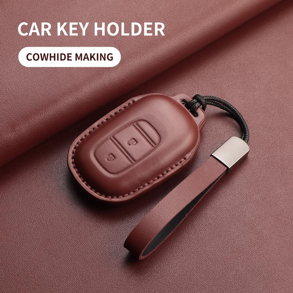Leather Car Key Case Cover for Honda Odyssey Xrv Civic HR-V Crv Accord Integra Durable Car Key Fob Shell Decorative Accessories