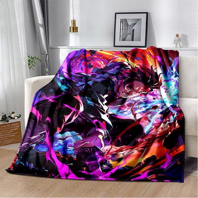 30 Styl Démon S-Slayer Kreslený Kamado Nezuko Anime Deka, Měkká Přehozová Deka pro Domov Ložnice Postel Pohovka Cestování Kancelář Děti