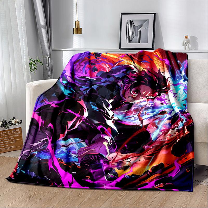 30 Style Demon S-Slayer Cartoon  Kamado Nezuko Anime Blanket,Soft Throw Blanket for Home Bedroom Bed Sofa Travel Office Kids