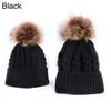 Stylish Comfortable And Stretchable Winter Mum And Baby Matching Knitted Beanie Hats