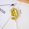 Golden Number Candles 0-9 Cake Decorations for Birthday Parties