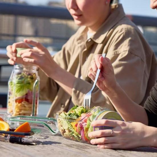 1/2Pcs Salad Storage Jar Food Grade Leakproof Clear Plastic Reusable Salad Jar Food Grade Salad Storage Container