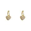 925 Silver Diamond Heart Earrings - Women's Luxury Trendy Peach Studs