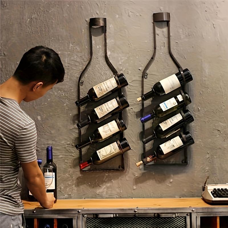 Vintage Bronze Wall-Mounted Wine Rack, Home Bar Decor Storage Box, Wine-Themed Decoration, Wall-Mounted Stylish Wine Shelf, Wine Bottle Holder