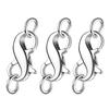 3 Pieces Lobster Clasp Lock Double Opening Necklace Connector Bracelet Extender Clasp for DIY Jewelry Repair Silver Gold
