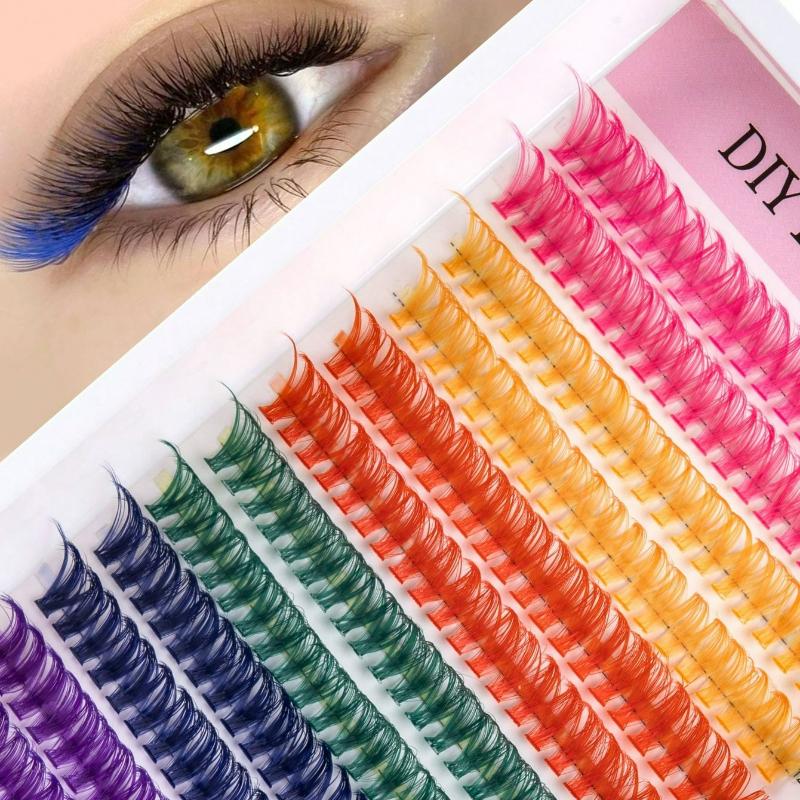 6-Kleuren Gemengde Enkele Wimperplukjes D Rol 14 mm Kleur DIY Wimperplukjes Regenboogkleur Herbruikbare Enkele Segmenten Nepwimpers