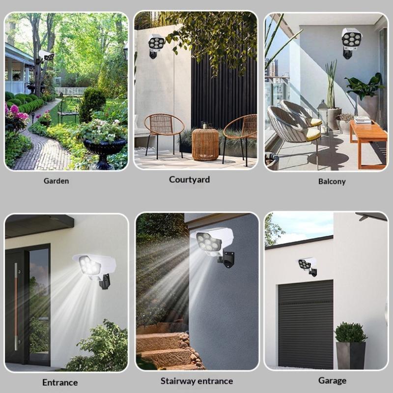1Pc 77Led Solar Motion Sensor Led Light Outdoor Dummy Camera Wireless Security Flood Light Waterproof Lamp For Home Garden