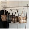 Women's Bag  Large Capacity New Autumn and Winter Casual Shoulder Shopping Bag  Travel Bag In Classroom Checkered