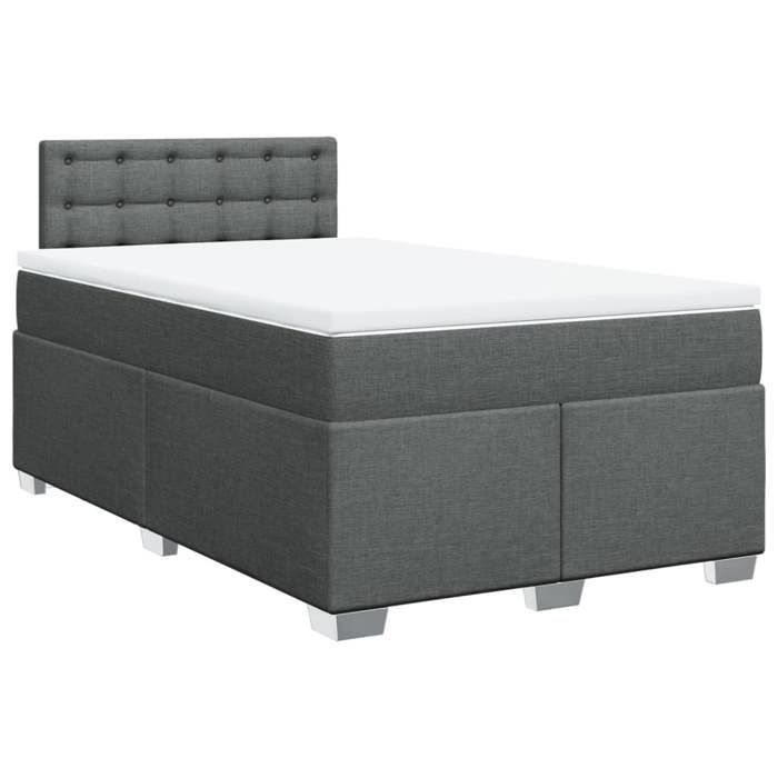 VidaXL Sommier à lattes de lit avec matelas Gris foncé 120x200cm Tissu 3288170