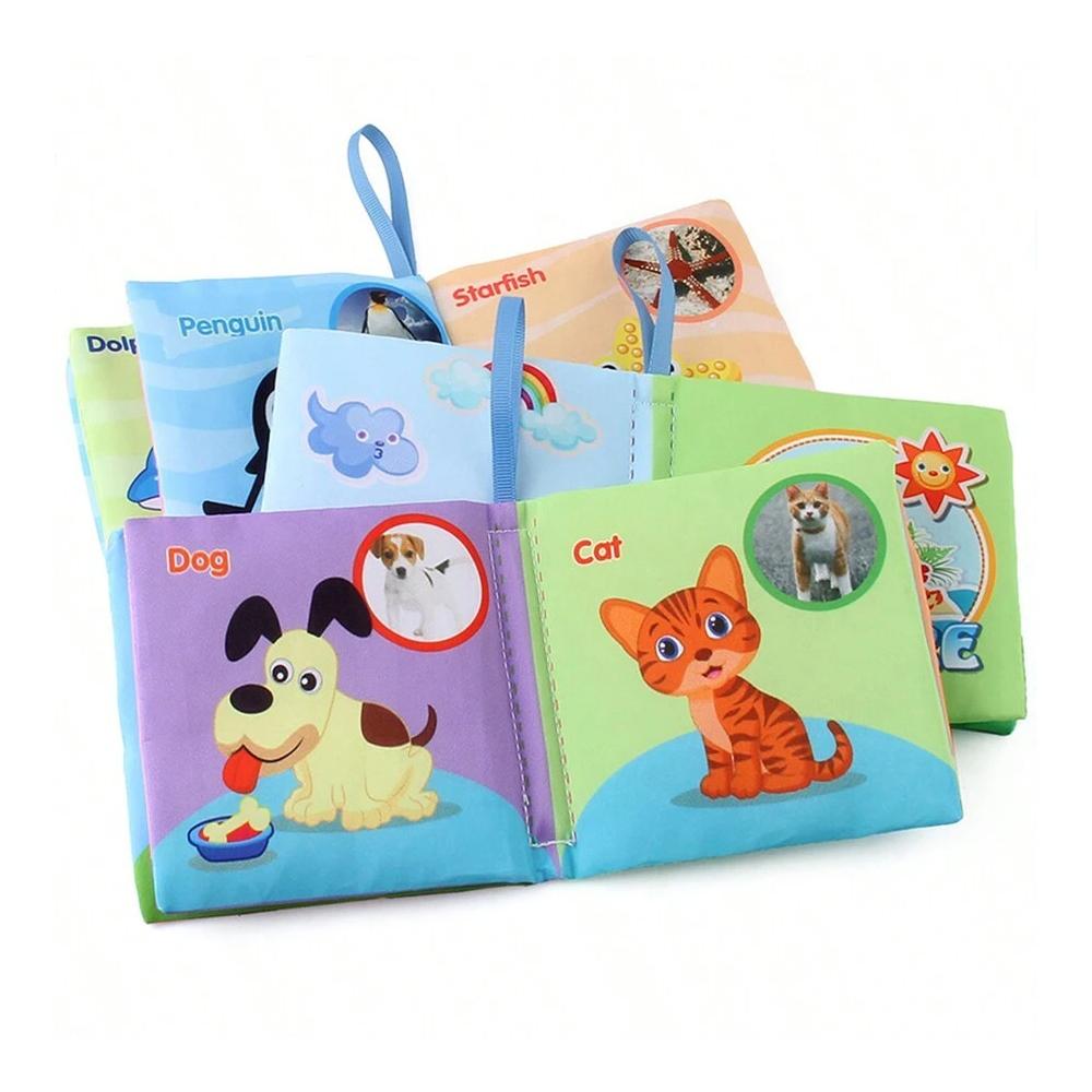 Cloth Books Baby Toys, Colorful Fabric Baby Learning Books Touch And Feel Crinkle Sounds For Holidays