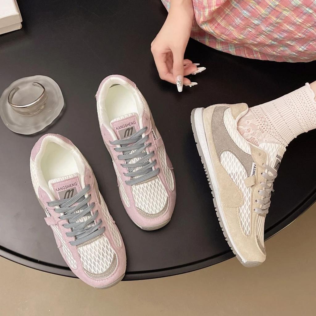 thick-soled German training shoes women's new summer net shoes breathable sports Forrest Gump casual lightweight soft sole