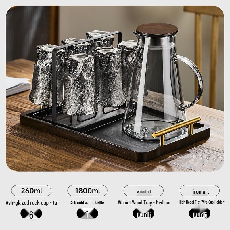 Shangqi Light Luxury Glacier Pattern Glass Drinkware Set