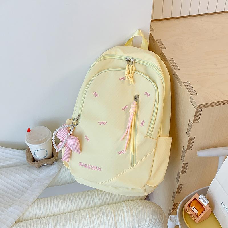 School Bag New Japanese Style INS High-value Fresh and Sweet Candy-colored Bow Backpack, Lightweight Backpack for Middle and High School Students