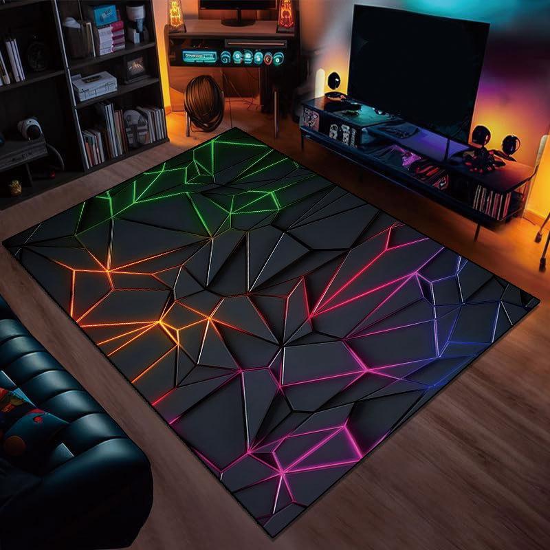 2D Visual Geometry Pattern Large Area Full Carpet Bedroom Gaming Gaming Room Decorative Carpet Rugs Living Room Bedroom