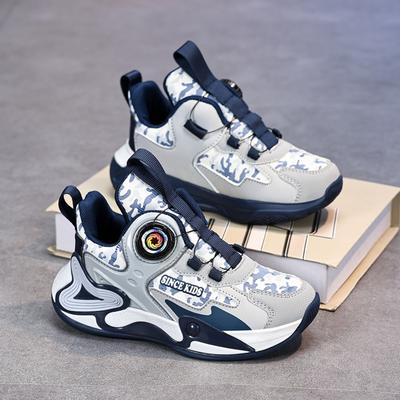 Children Basketball Shoes Swivel Button Boys  Sneakers Girls School Sport Shoes Kids Casual Trainers Outdoor Shoes