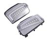 Toyota Prius Late Front Bumper Turn Signals with Daytime Running Lights and LED Fiber Set of 2 and and Smoked Universal Aftermarket Clear (ZVW30