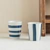 Japanese Retro Ceramic Cup Creative Striped Teacup Home Daily Drinking Cup High Value Breakfast Milk Oat Cup