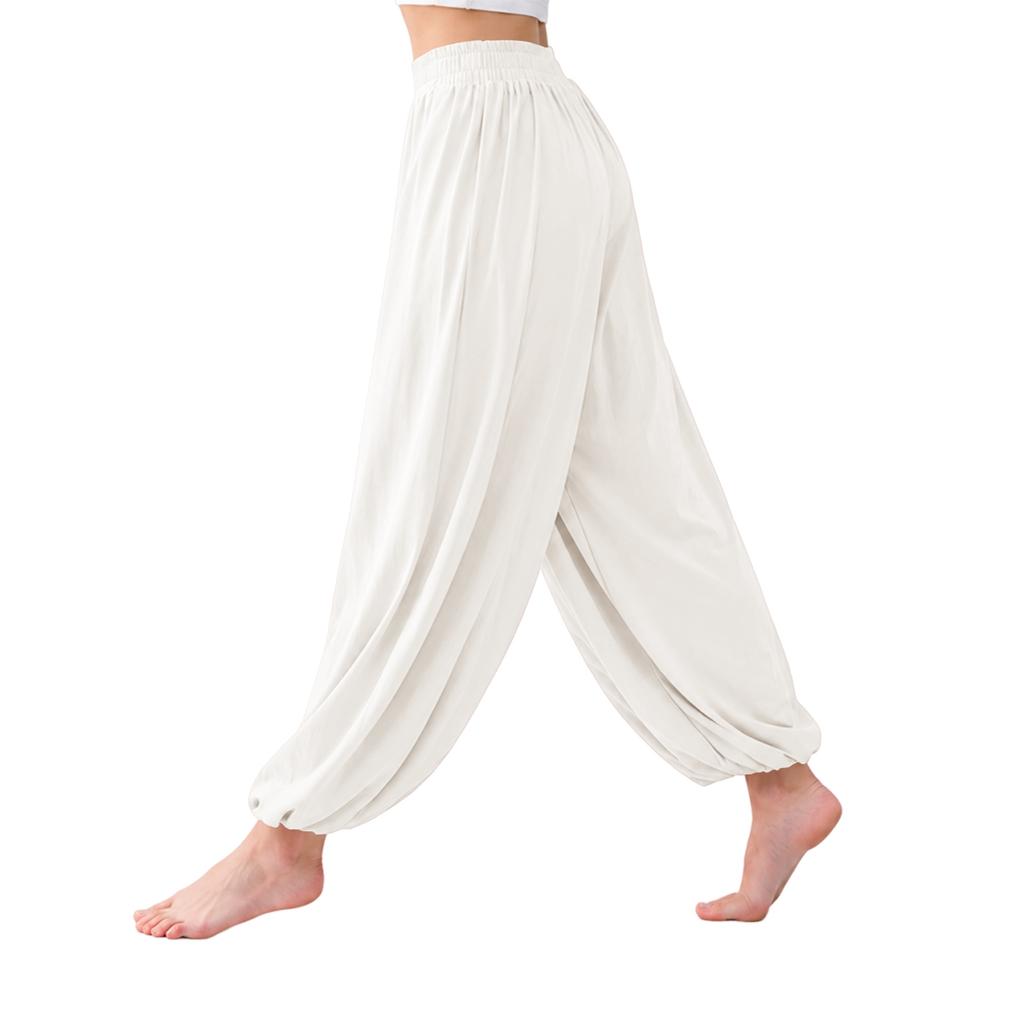 Women's Loose Fit Harem Pants Summer Casual Yoga Trousers Lightweight Breathable Wide Leg Beach Pants with Elastic Waistband