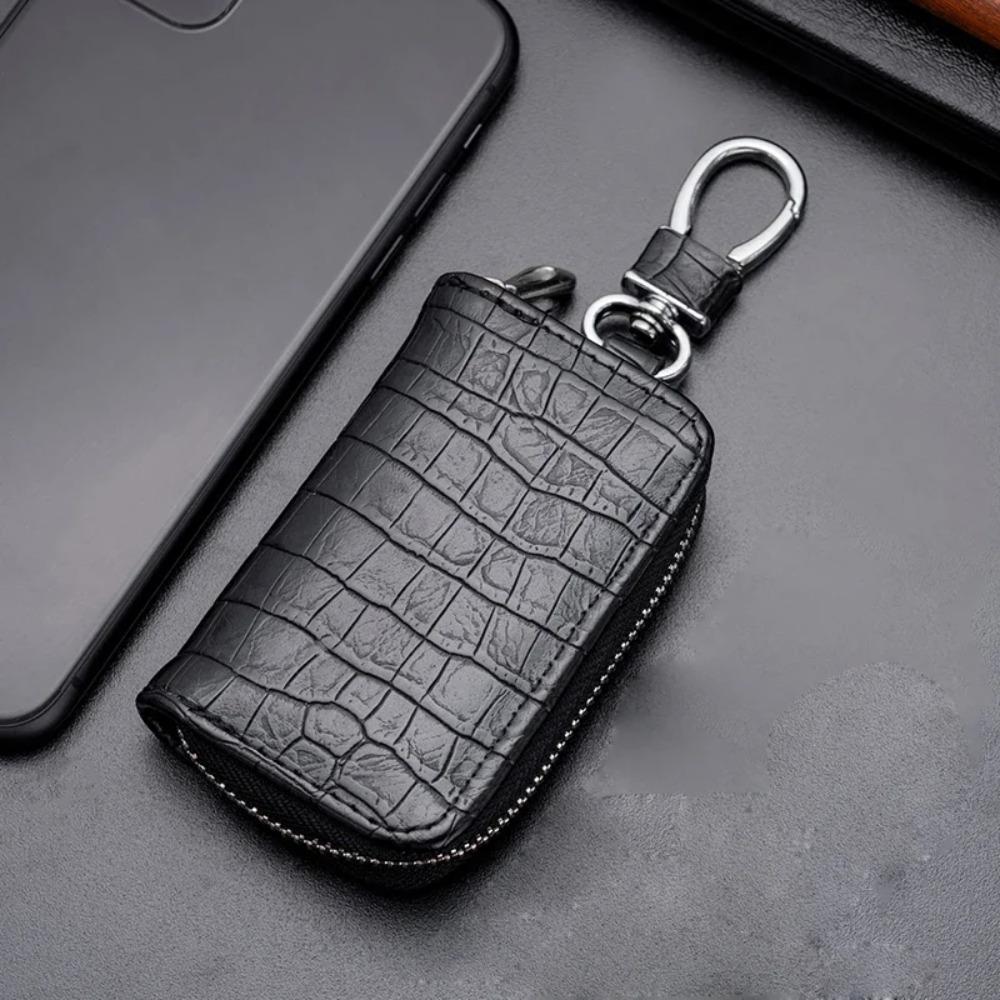 1PC Car Key Bag Business Universal Crocodile Print Protective Cover Zipper Car Key Storage Bag Interior Products