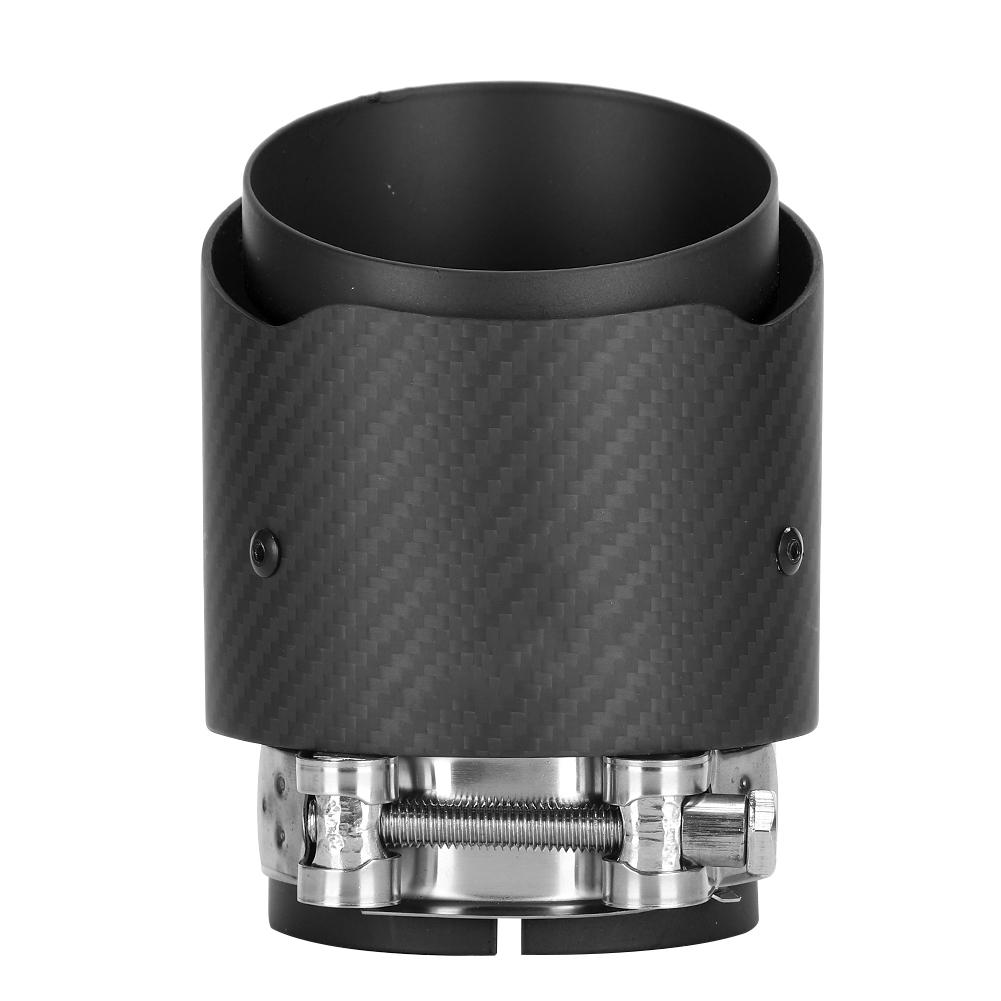 Fibra de Carbono Entrada 80mm Salida 101mm Cola Garganta Lados Rectos Mate Punta de Tubo de Escape Apto para Mazda CX5 CX4(Negro mate