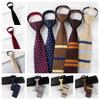 Adjustable Lazy Men Knot-free Tie Flat Head Automatic Zipper Necktie  Suit Accessories