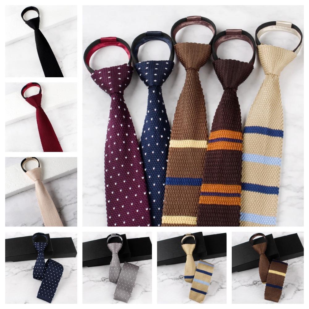 Adjustable Lazy Men Knot-free Tie Flat Head Automatic Zipper Necktie  Suit Accessories