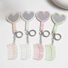 Mini Fine Tooth Comb Compact Grooming Set Acetate Material Heart Mirror Comb  Casual Occasions