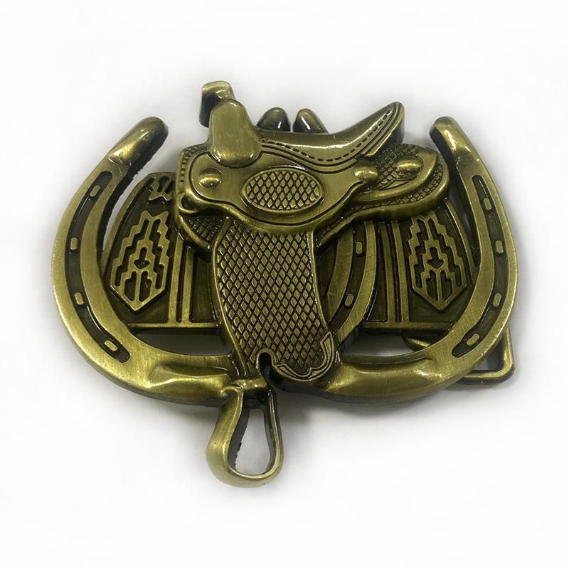Western Cowboy Zinc Alloy Saddle Belt Buckle - Large, Fashionable, Smooth, Unique Design