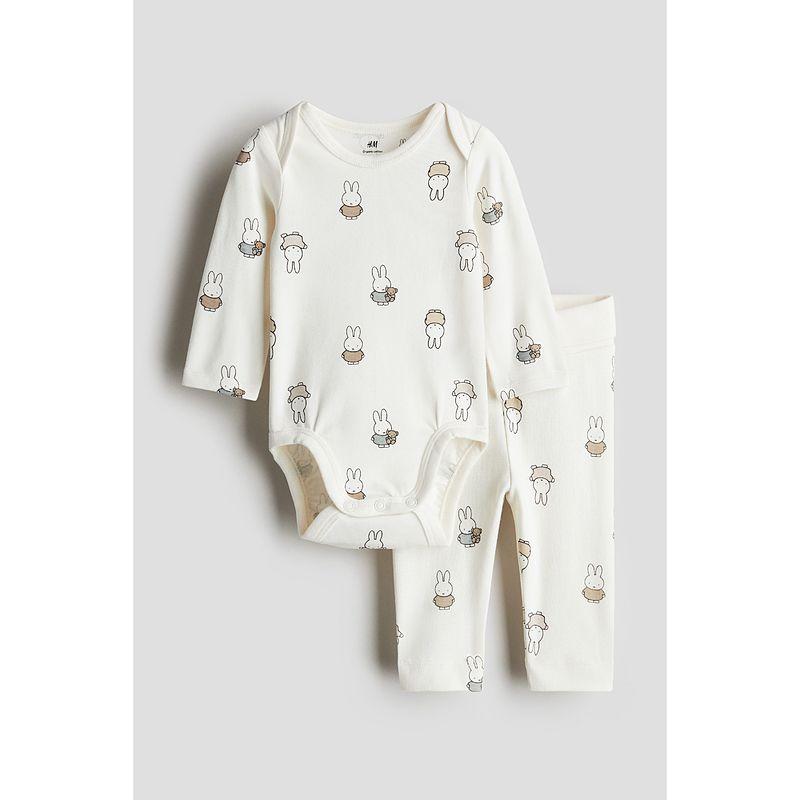 

HM Children s Clothing Infant Suit (Girl) 2-Piece Autumn Fashion Print Cotton Jersey Set 1232823 White/Miffy 66/44