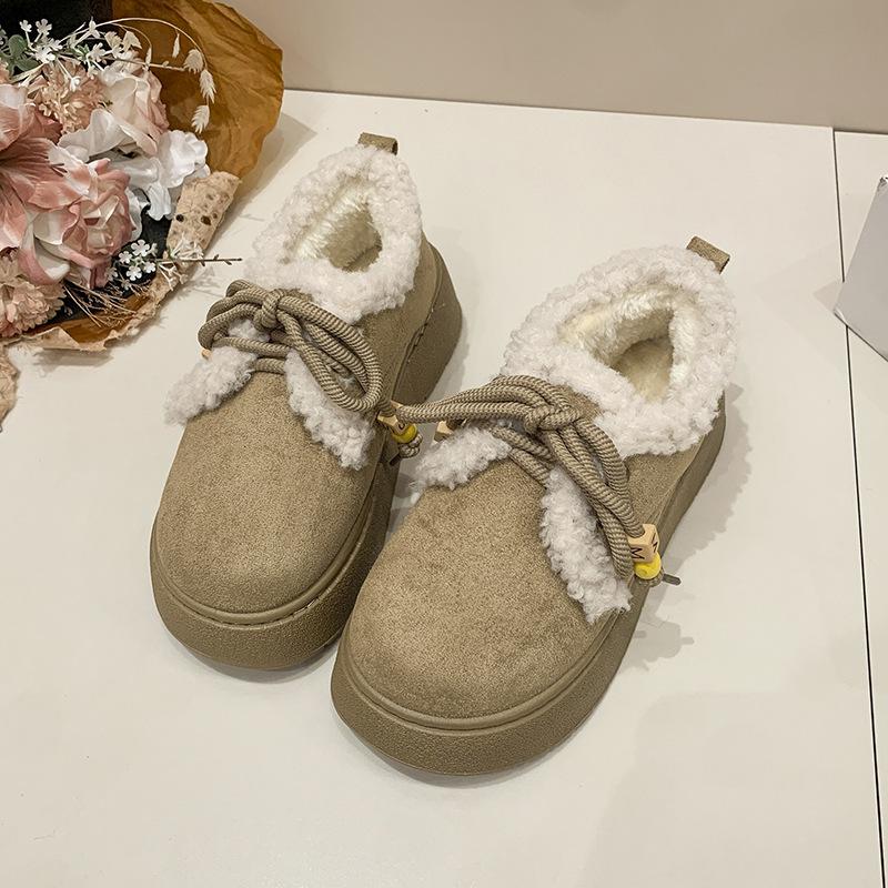 

Женские зимние теплые меховые ботинки большого размера на мягкой подошве, утепленные подкладкой, ботильоны до щиколотки, нескользящие, для пеших прогулок, повседневные, спортивные, хлопковые ботинки, меховая обувь 42 хаки