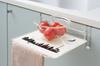 Yoshikawa Kuroneko Kitchen White Folding Storage Sink with Easy-to-Use Table, Made In Japan, 1305506