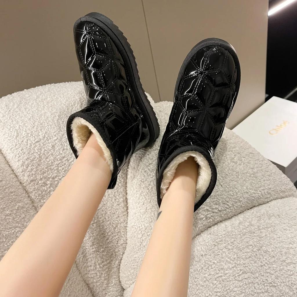 Fashion Female Booties Shoes New In Winter 2024 Ladies Ankle Snow Boots Spring Autumn Hot Large Size Warm Waterproof Non Slip Protective