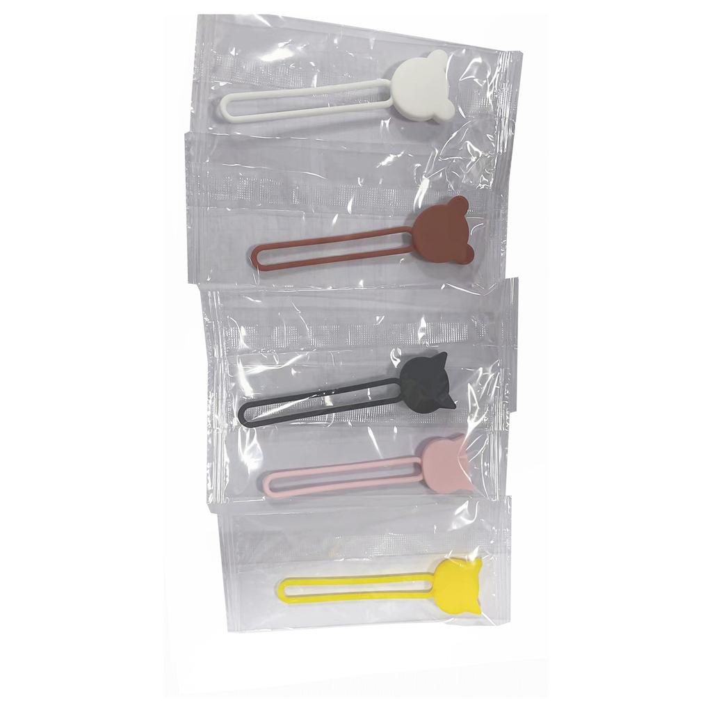 Silicone cable organizer winder brown