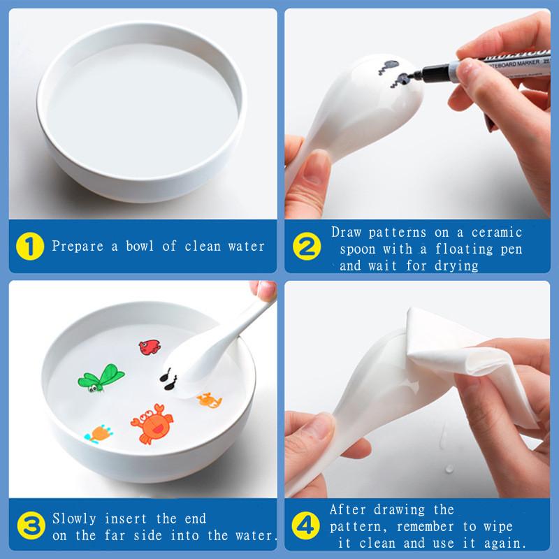 Magical Montessori Water Floating Student Painting Brush Whiteboard Markers Pen Suspension Kids Educational Painting Pen Toys
