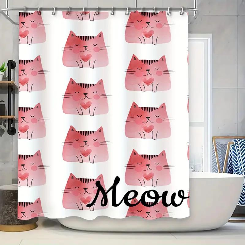 

Spring Floral Shower Curtain Set Beautiful Green Color with Red Yellow Purple Flowers Design for Bathroom Decor W90XH180cm