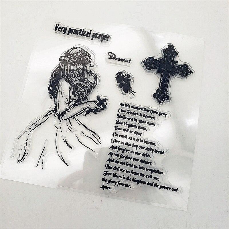 

14x14cm Belief Girl Clear Stamps Transparent Seal Silicone Seal TPR Christmas Wedding Roller Stamps DIY Scrapbook Album Card белый