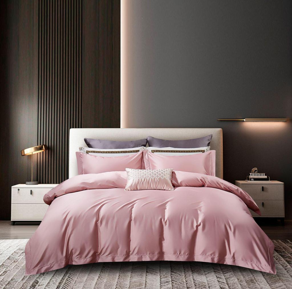 50S Pure Cotton Sateen Solid Color Brocade Fabric Duvet Cover & Bed Sheet Hotel Collection