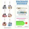 6Pcs/Set DIY Diamond Painting Keychain - Animal and Dog Patterns, DIY Decorations, Diamond Kit Craft Supplies