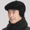 Hat Men's Cap Autumn and Winter Warm Ear Protector Forward Hat Grandpa Old Man Cotton Hat